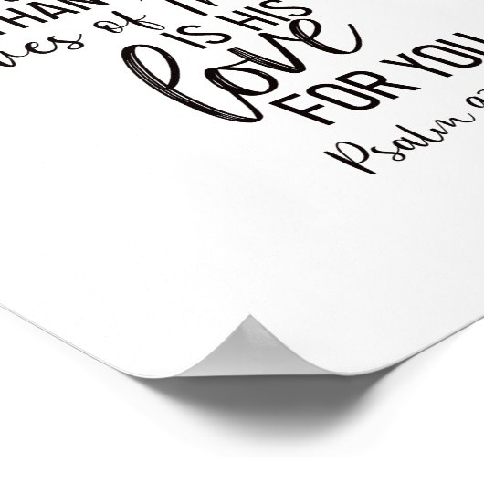 Mightier dan de Waves Bijbel Verse Wall Art zwart Poster (Hoek)