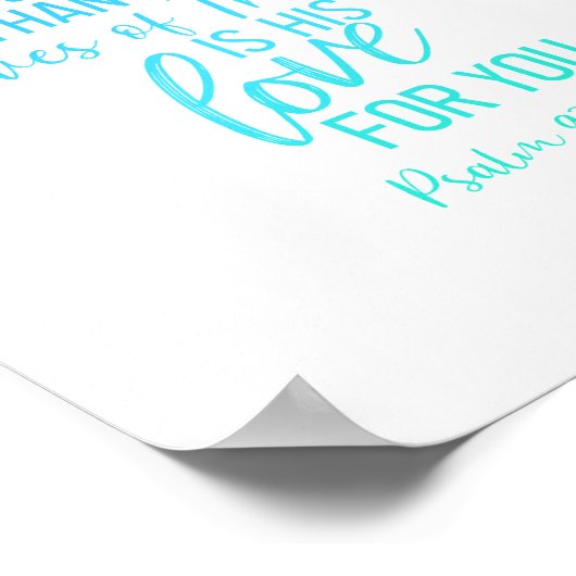 Mightier dan de Wieg Bijbel Verse Wall Art Blue Poster (Hoek)