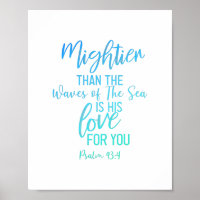 Mightier dan de Wieg Bijbel Verse Wall Art Blue