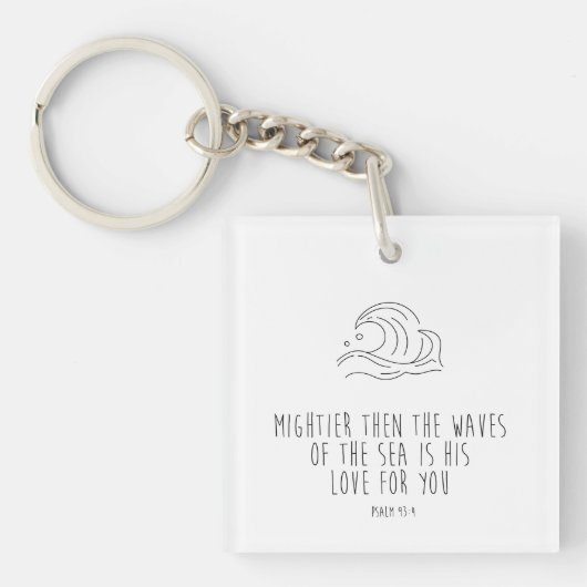 Mightier than the waves of the sea sleutelhanger (Voorkant)