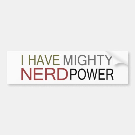 MIGHTS NERD POWER BUMPERSTICKER (Voorkant)