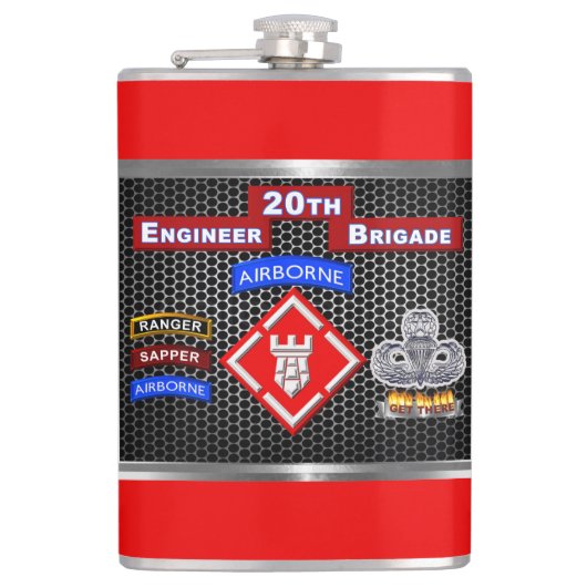 Mighty 20th Engineer Brigade-Airborne Heupfles (Voorkant)