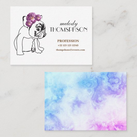 Mighty, 8,9 x 6,4 cm, standaard matte visitekaartje (Voorkant / Achterkant)