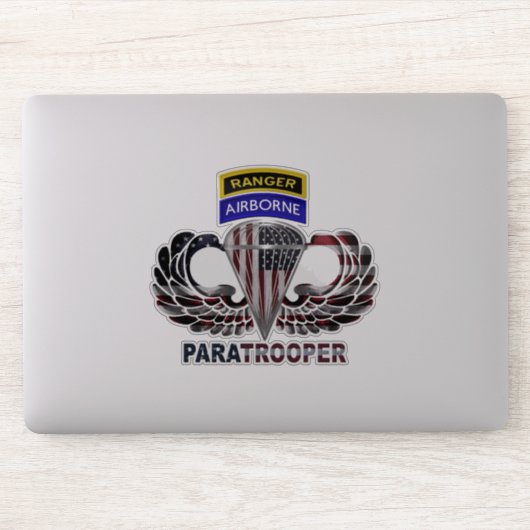 Mighty Airborne Ranger Paratrooper Sticker (Computer)
