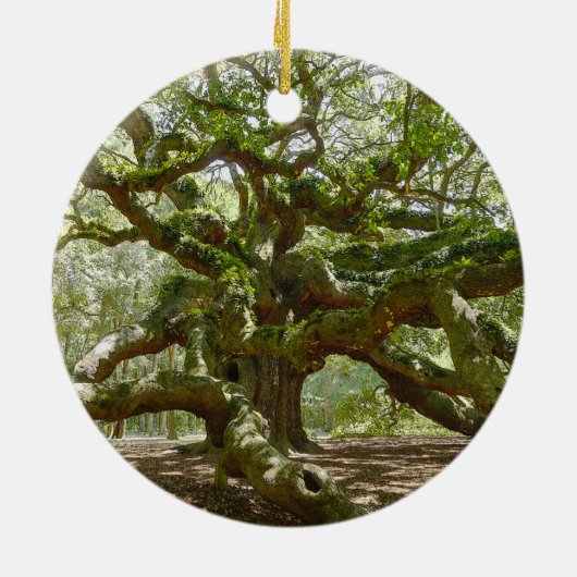 Mighty Angel Oak Keramisch Ornament (Achterkant)