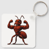 Mighty Ant – Cartoon Strong Ant Illustration Sleutelhanger (Achterkant)