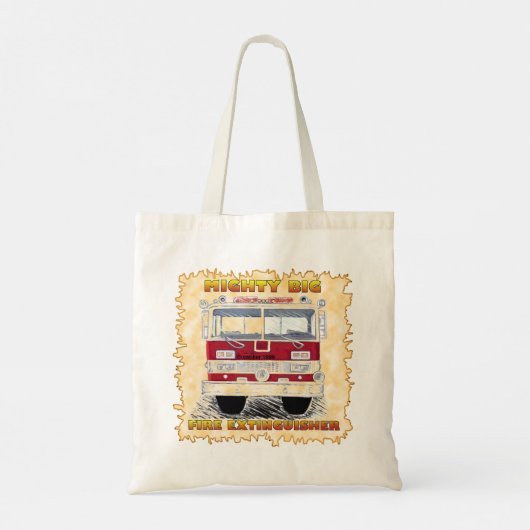 Mighty Big Fire Truck Canvas tas (Achterkant)