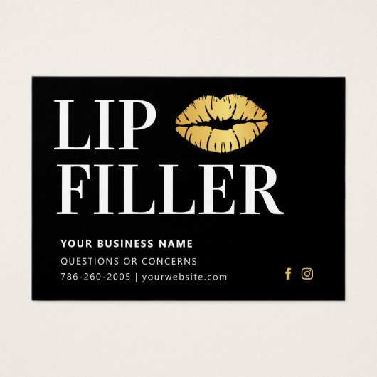 Mighty Black & Gold Lip Filler Aftercare Kaart (Voorkant)