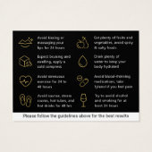 Mighty Black & Gold Lip Filler Aftercare Kaart (Achterkant)