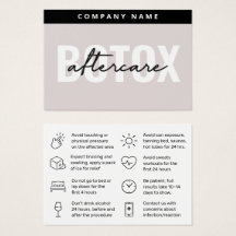 Mighty Botox Aftercare Kaart