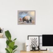 Mighty Buffalo American Bison Poster (Thuiskantoor)