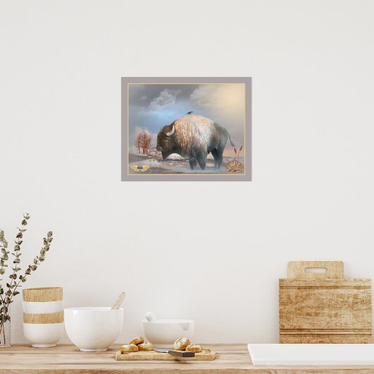 Mighty Buffalo American Bison Poster (Keuken)