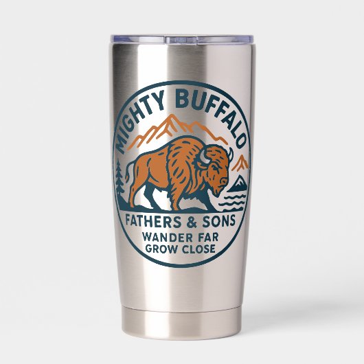 Mighty Buffalo Tumbler Geïsoleerde Drinkbeker (Achterkant)