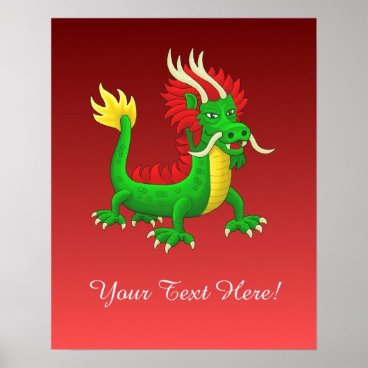 Mighty Chinese Azure Dragon Poster (Voorkant)