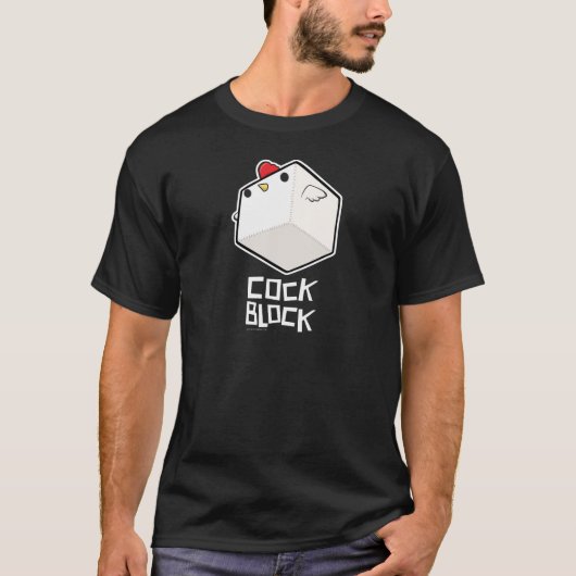 Mighty Cockblock met titel T-Shirt (Voorkant)