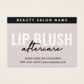 Mighty Cream Lip Blush After Care Instruction Kaar Visitekaartje (Voorkant)