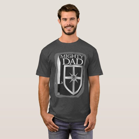 Mighty Dad Sword and Shield T-shirt (Voorkant volledig)