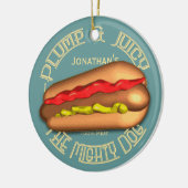 Mighty Dog Hotdog Persoonlijk Keramisch Ornament (Links)