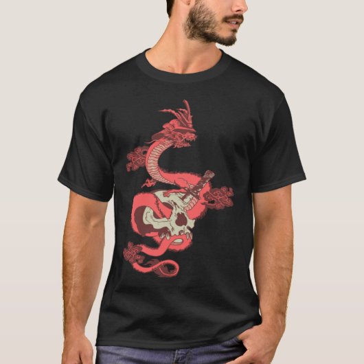 mighty dragon Chinese lizard aesthetic clothes T-shirt (Voorkant)