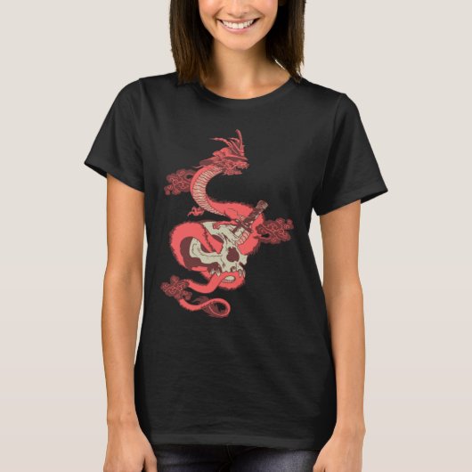 mighty dragon Chinese lizard aesthetic clothes T-shirt (Voorkant)