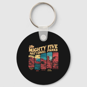 Mighty Five Big 5 Nationale Parken Wandelen Kamper Sleutelhanger