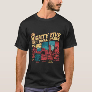 Mighty Five Big 5 Nationale Parken Wandelen Kamper T-shirt