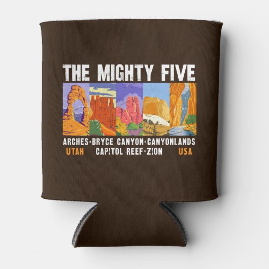 Mighty Five Utah National Parks List Blikjeskoeler (Voorkant)