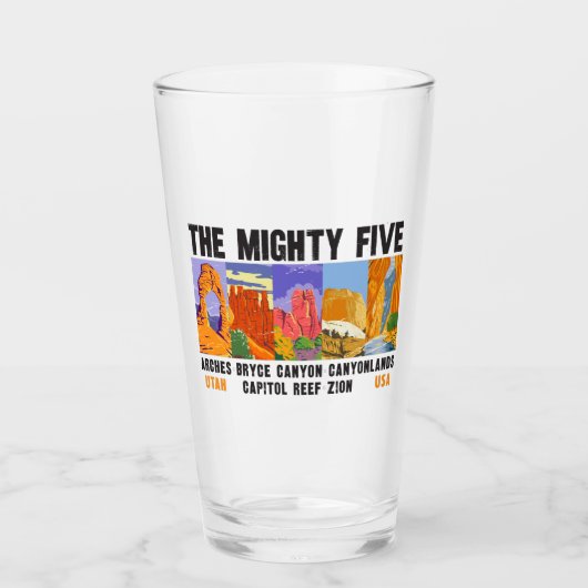 Mighty Five Utah National Parks List  Glas (Voorkant)