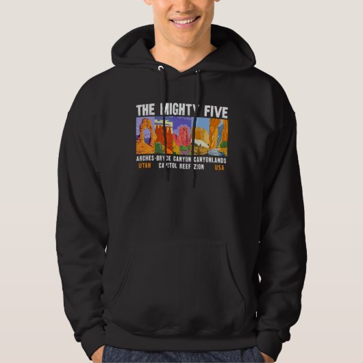 Mighty Five Utah National Parks List  Hoodie (Voorkant)