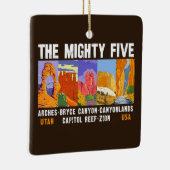 Mighty Five Utah National Parks List  Keramisch Ornament (Rechts)