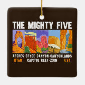 Mighty Five Utah National Parks List  Keramisch Ornament (Achterkant)