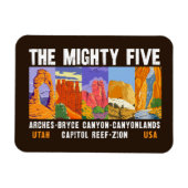 Mighty Five Utah National Parks List Magneet (Horizontaal)
