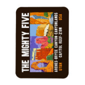 Mighty Five Utah National Parks List Magneet (Verticaal)