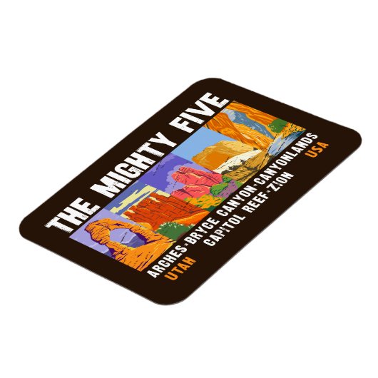 Mighty Five Utah National Parks List  Magneet (Linkerzijde)