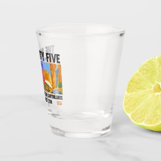 Mighty Five Utah National Parks List  Shot Glas (Rechts)