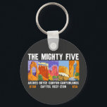 Mighty Five Utah National Parks List  Sleutelhanger<br><div class="desc">De parken Zion,  Bryce Canyon,  Capitol Reef,  Canyonlands en Arches zijn collectief bekend als "The Mighty 5" in Utah.</div>