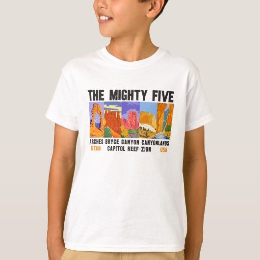 Mighty Five Utah National Parks List  T-shirt (Voorkant)