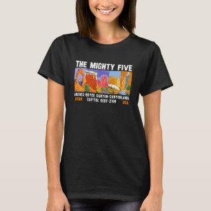 Mighty Five Utah National Parks List T-shirt