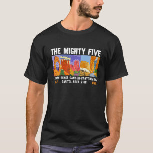 Mighty Five Utah National Parks List  T-shirt