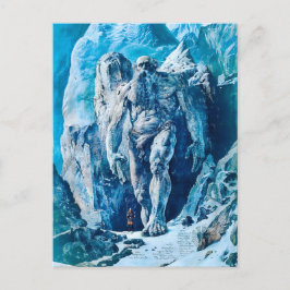 Mighty Ice Giant Jötun in het ijzige landschap Feestdagenkaart