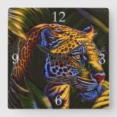 Mighty Jaguar A Oerwoud Predator Vierkante Klok (Voorkant)