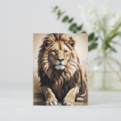 Mighty Lion Briefkaart (Staand voorkant)