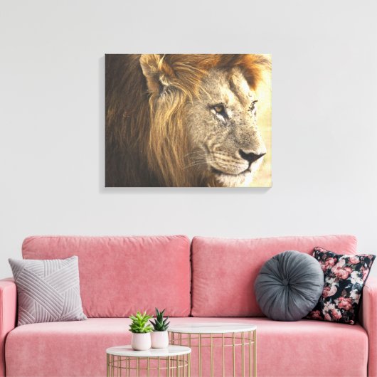 Mighty Lion Canvas Afdruk (Insitu (Woonkamer))