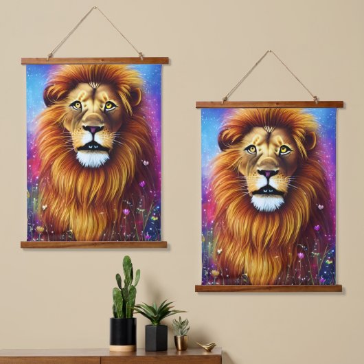 Mighty Lion Hangend Wandkleed (Asymmetrisch)