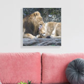 Mighty Lion Love Canvas Afdruk (Insitu (Woonkamer))