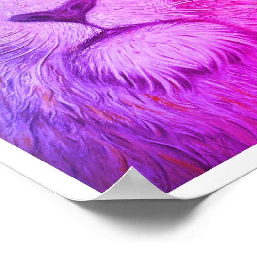 Mighty Lion Paars Poster (Hoek)