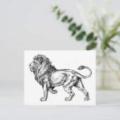 Mighty Lion Sketch Briefkaart (Staand voorkant)