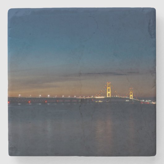 Mighty Mac bij nachtpano Stenen Onderzetter (Voorkant)