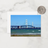 Mighty Mac - Mackinac Bridge - Plain notecard  Notitiekaartje (Voorkant / Achterkant in situ)