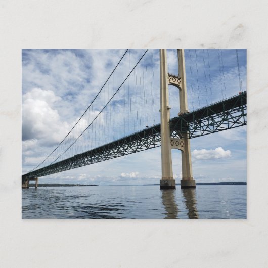 Mighty Mac, Mackinac Suspension Bridge, Michigan Briefkaart (Voorkant)